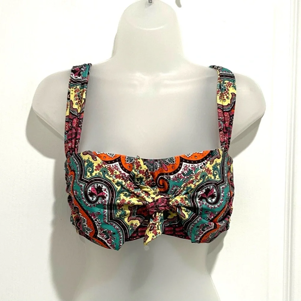 Becca Swimwear paisley bikini top. D cup.